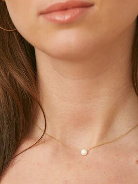 NWT Dogeared Friendship Gold Pearl Pendant Necklace